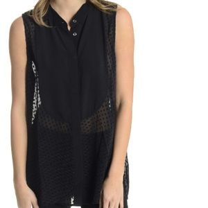 NWT Equipment Femme Emmett Swiss Dott silk top, sz S